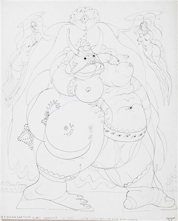 ZANCANARO TONO Padova 1906 - 1985 Gibbona Gaetana quasi spagnola 1976 disegno...