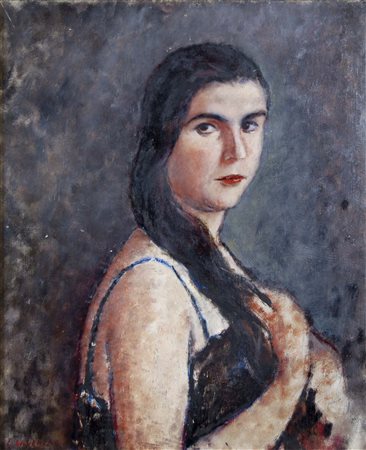 DA VENEZIA EUGENIO Venezia 1900 - 1992 Urania 1930 olio su tavola cm 60x50...