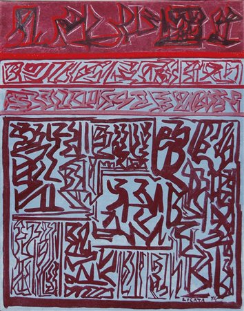 LICATA RICCARDO Torino 1929 senza titolo 1974 tempera su tela cm 30x24 firma...