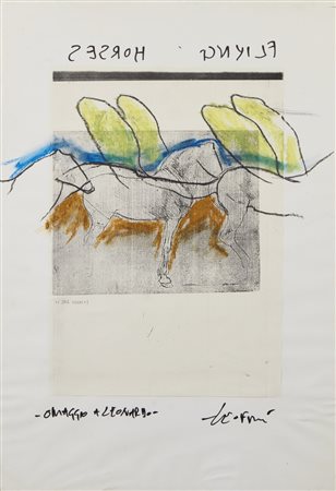 LEOFREDDI EMILIO (n. 1958) - Omaggio a Leonardo (Fliyng Horses).