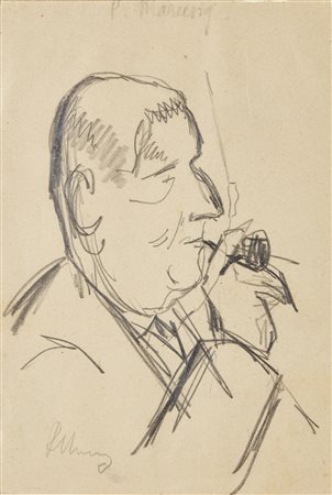 MARUSSIG PIERO (1879 - 1937) - Ritratto di uomo con la pipa.