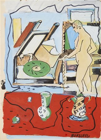 MONACHESI SANTE (1910 - 1991) - Composizione con figura.