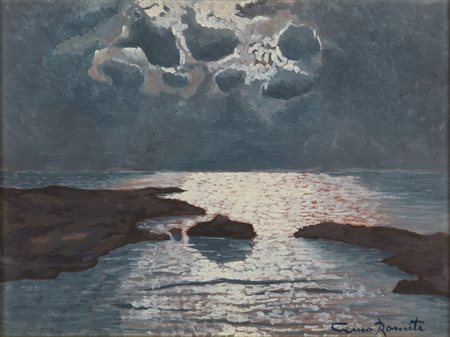 ROMITI GINO (1881 - 1967) - Notturno sul mare.