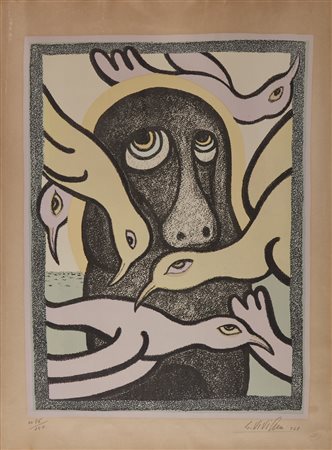 VIVIANI GIUSEPPE (1898 - 1965) - Cane e gabbiani.