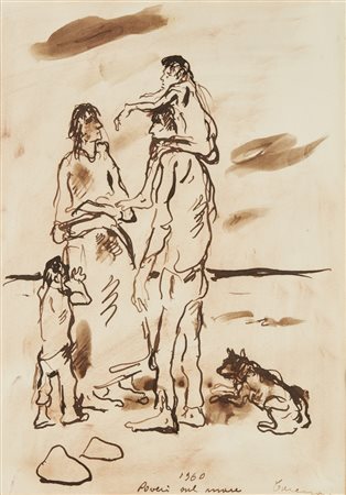 CARENA FELICE (1879 - 1966) - Poveri nel mare.