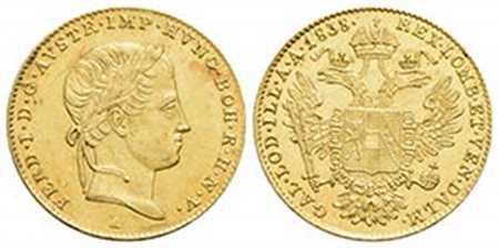 AUSTRIA - Ferdinando I d'Asburgo-Lorena (1835-1848) - Ducato - 1838 A - (AU g. 3,48) Kr. 2262 - qFDC/FDC