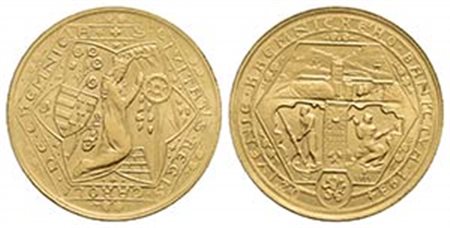 CECOSLOVACCHIA - Repubblica - Ducato - 1934 - Riapertura miniera di Kremnica - (AU g. 3,56) Fr. 16 Riconio ufficiale del 1973 Con certificato - FDC