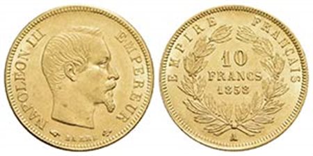 FRANCIA - Napoleone III (1852-1870) - 10 Franchi - 1858 A - Testa nuda - (AU g. 3,21) Kr. 784.3 Fondi lucenti - FDC