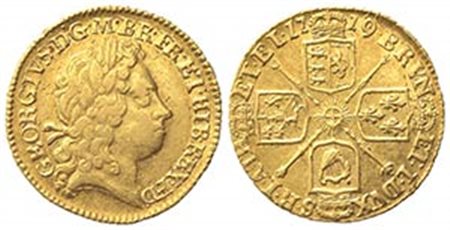 GRAN BRETAGNA. Giorgio I (1714-1727). Mezza Guinea 1719. Au (20mm, 4.17g). SCBC 3635; KM 541. BB