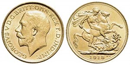 INDIA BRITANNICA - Giorgio V (1910-1936) - Sterlina - 1918 I - AU NC Kr. 525A - FDC