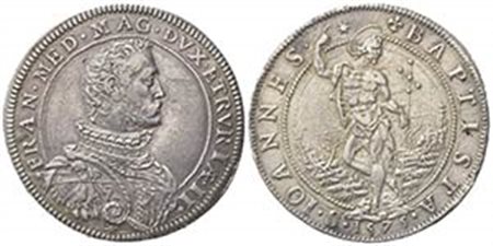 FIRENZE. Francesco I de' Medici (1574-1587). Piastra 1575. Ar (42mm, 32.38g). MIR 181/1. BB+