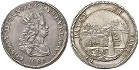 LIVORNO. Cosimo III de' Medici (1670-1723). Tollero 1688. Ar (42.5mm, 27.00g). MIR 64/8. BB