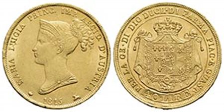 PARMA - Maria Luigia (1815-1847) - 40 Lire - 1815 - (AU g. 12,89) Pag. 1; Mont. 111 - qFDC/FDC