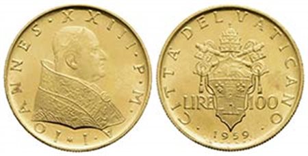 ROMA - Giovanni XXIII (1958-1963) - 100 Lire - 1959 - (AU g. 5,2) RR Pag. 866; Mont. 676 Fondi lucenti - FDC