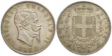 Vittorio Emanuele II Re d'Italia (1861-1878) - 5 Lire - 1872 M - AG Pag. 494; Mont. 177 Eccezionale con delicata patina su fondi lucenti - FDC