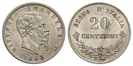 Vittorio Emanuele II Re d'Italia (1861-1878) - 20 Centesimi - 1863 T Valore - AG Pag. 536; Mont. 224 Eccezionale - FDC