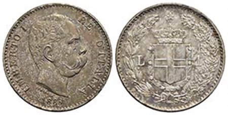 Umberto I (1878-1900) - Lira - 1886 - AG Pag. 603; Mont. 48 Stupenda patina di antica raccolta su fondi lucenti - FDC