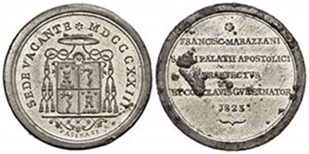 PAPALI - Sede Vacante (1823) - Medaglia - 1823 Opus: Pasinati Ø: 28 mm. - (MB g. 9,85) R Boccia 81; Bart. p. 242 Monsignor Marazzani Prefetto e Governatore