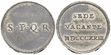 PAPALI - Sede Vacante (1823) - Medaglia - 1823 Ø: 30 mm. - (MB g. 17,58) R Boccia 83; Bart. p. 242 Conservatori della Città di Roma - SPL