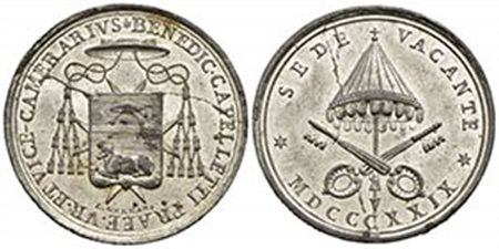 PAPALI - Sede Vacante (1829) - Medaglia - 1829 Opus: Gennari Ø: 37 mm. - (ST g. 15,75) R Boccia 87; Bart. p. 248 Vice Camerlengo Monsignore Benedetto Cappelletti - qFDC