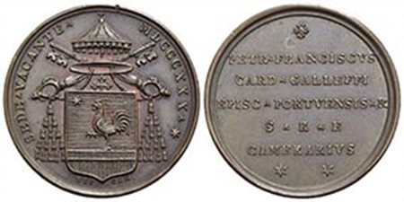 PAPALI - Sede Vacante (1830-1831) - Medaglia - 1830 Opus: Cerbara Ø: 31 mm. - (AE g. 14,1) R Boccia 92; Bart. p. 252 Cardinale Camerlengo Pier Francesco Galeffi - qFDC