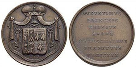 PAPALI - Sede Vacante (1830-1831) - Medaglia - 1830 Opus: Gennari Ø: 29 mm. - (AE g. 13,75) R Boccia 99 Principe Chigi Maresciallo - Terza variante: il rovescio è senza firma e senza riga sopra la data - qFDC