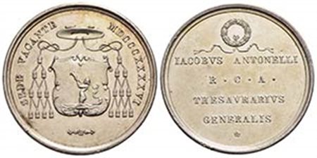 PAPALI - Sede Vacante (1846) - Medaglia - 1846 Opus: Pasinati Ø: 33 mm. - (AG g. 15,66) RR Boccia 101; Bart. SV-4 Cardinale Camerlengo Iacopo Antonelli - qFDC/SPL+