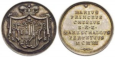 PAPALI - Sede Vacante (1903) - Medaglia - 1903 Opus: Pasinati Ø: 28 mm. - (AG g. 11,68) R Boccia 110; Bart. p. 328 Principe Chigi Maresciallo - FDC