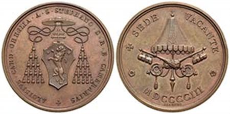 PAPALI - Sede Vacante (1903) - Medaglia - 1903 Opus: Bianchi Ø: 39 mm. - (AE g. 24,57) RR Boccia 109; Bart. p. 328 Camerlengo Luigi Oreglia di S. Stefano - FDC