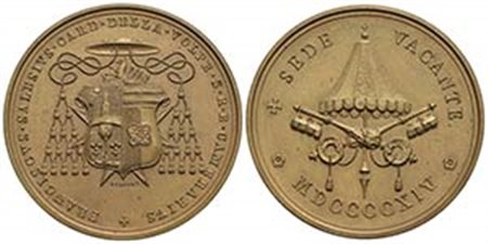 PAPALI - Sede Vacante (1914) - Medaglia - 1914 Opus: Bianchi Ø: 39 mm. - (AE g. 20,37) RR Boccia 112; Bart. 340 Camerlengo Francesco Salesio Della Volpe (seconda variante) - FDC