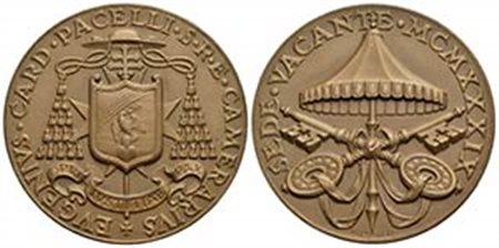 PAPALI - Sede Vacante (1939) - Medaglia - 1939 Opus: Mistruzzi Ø: 39 mm. - (AE g. 24,37) Boccia 117 Camerlengo Eugenio Pacelli (eletto papa Pio XII) - FDC