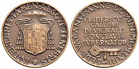 PAPALI - Sede Vacante (1963) - Medaglia - 1963 Opus: Mistruzzi Ø: 32 mm. - (AE g. 15,65) Boccia 126; Bart. p. 394 Governatore della Sede Vacante Arcivescovo Federico Callori di Vignale - FDC