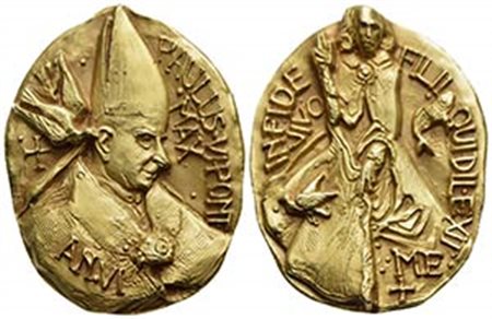 PAPALI - Paolo VI (1963-1978) - Medaglia - A. VI - (AU g. 65,84) Mont. 6 - FDC