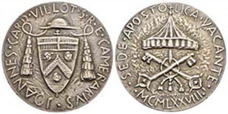 PAPALI - Sede Vacante I (1978) - Medaglia - 1978 Opus: Gismondi Ø: 40 mm. - (AG g. 32,61) Boccia 128 Cardinale Camerlengo Jean Villot - FDC