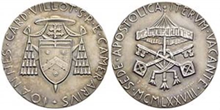 PAPALI - Sede Vacante II (1978) - Medaglia - 1978 Opus: Vistoli Ø: 40 mm. - (AG g. 31,94) Boccia 130 Cardinale Camerlengo Jean Villot - FDC