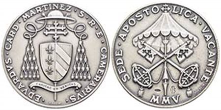 PAPALI - Sede Vacante (2005) - Medaglia - 2005 Opus: De Seta Ø: 40 mm. - (AG g. 32,07) Cardinale Camerlengo Edoardo Martinez - FDC