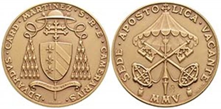 PAPALI - Sede Vacante (2005) - Medaglia - 2005 Opus: De Seta Ø: 40 mm. - (AE g. 28,89) Cardinale Camerlengo Edoardo Martinez - FDC