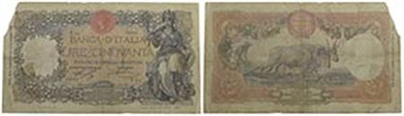 BANCA d'ITALIA - Vittorio Emanuele III (1900-1943) - 50 Lire - 01/08/1917 - Buoi - RR Alfa 214; Lireuro 4E Stringher/Sacchi Mancanza angolo sup.sin. - Pressata - qBB