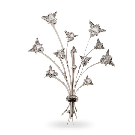 Spilla trembleuse con diamanti