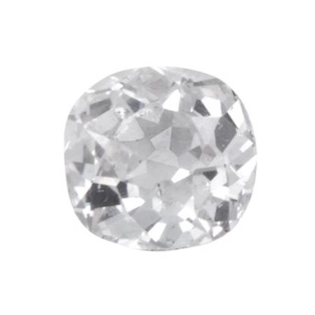 Solitaire taglio cuscino vecchio di ct 0.91, colore I, clarity P1, fluorescence faint blue