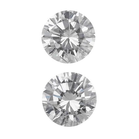 Solitaire taglio brillante di ct 1.12, colore I, clarity VVS2, fluorescence none e solitaire taglio brillante di ct 1.16, colore H, clarity VVS1, fluorescence none