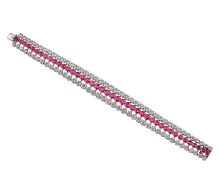 Bracciale con rubini Burma e diamanti