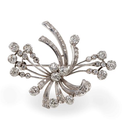 Spilla con diamanti di vecchio taglio