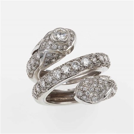Anello “serpente” con diamanti