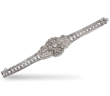 Bracciale con diamanti taglio brillante e diamanti tagli huit-huit