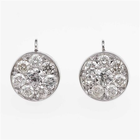 Orecchini con diamanti taglio brillante per ct 3.00 circa totali