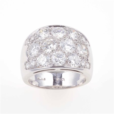 Anello a fascia con diamanti taglio brillante per ct 3.00 circa