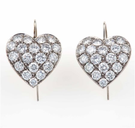 Orecchini con diamanti taglio brillante per ct 6.50 circa totali