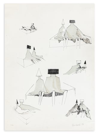 LYNN RUSSELL CHADWICK (1914-2003) - Sketches for Sitting Couples, 1973