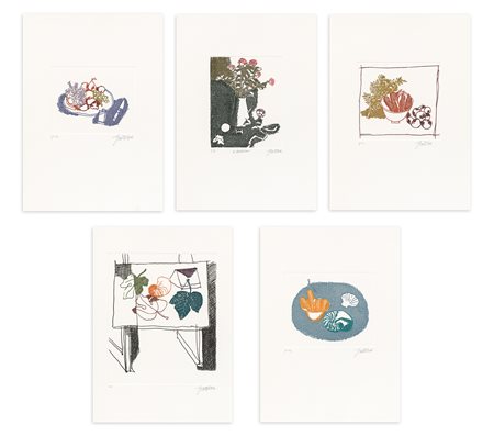 FRANCO GENTILINI (1909-1981) - Lotto unico composto da 5 acqueforti